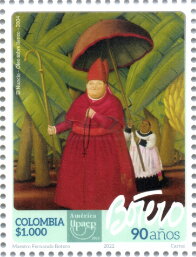 Stamp, UPAEP 2022 : Art of Fernando Botero, Colombia,  , Art, U.P.A.E.P.