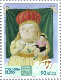 Stamp, UPAEP 2022 : Art of Fernando Botero, Colombia,  , Art, U.P.A.E.P.