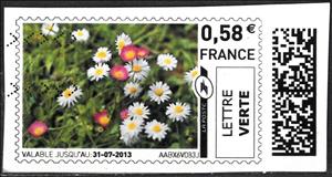 Stamp, Daisies, France,  , Flowers, Plants (Flora)