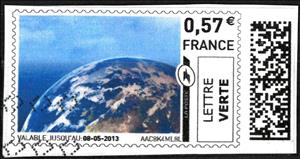 Stamp, Earth Viewed from Space 1, France,  , Planets