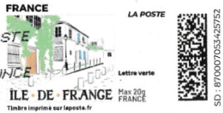 Stamp, Ile de France. Street View. Redesign without La Poste logo, France,  , Townscapes / City Views