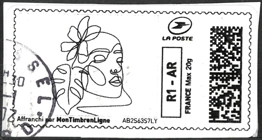 Monstera Leaf and Woman's head with a big bow in her hair