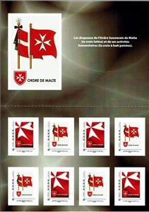 Booklet, Ordre de Malte - Flags of the Order and the Grand Master, France,  , Charity, Crosses, Flags, Order of Hospitallers of Malta