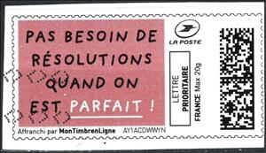 Stamp, Pas besoin de resolutions quand on est parfait, France,  , New Year