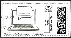 Stamp, Speech Ballon on Computer Screen, France,  , Computers, Internet