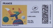 Stamp, Squirrel and balls in black, France,  , Christmas
