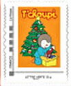 Stamp, T'Choupi by christmas tree, France,  , Books, Christmas, Presents / Gifts
