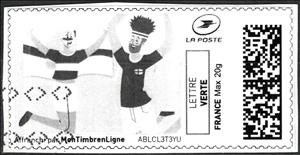 Stamp, World Cup Football Supporters. Belarus, France,  , Flags, Football (Soccer), Sports
