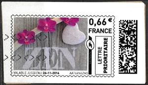 Stamp, Zen, France,  , Flowers, Hearts