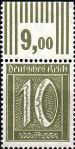 Stamp with Collectible Margin, Numeral, German Realm,  , Numbers