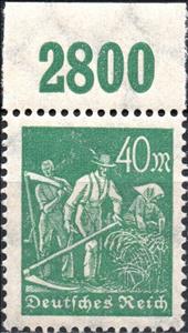 Stamp with Collectible Margin, Reaper, German Realm,  , Agricultural Machinery, Agriculture