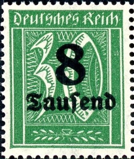 Surcharge - 8T on 30pf (numerals)