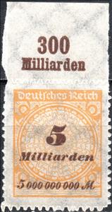 Stamp with Collectible Margin, Value in "Milliarden", German Realm,  , Numbers