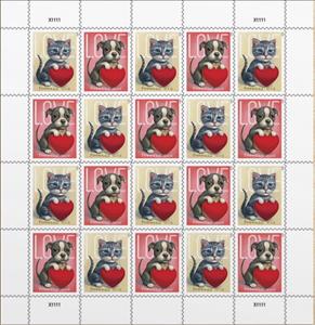 Full Pane, Love : Kitten and Puppy, United States of America,  , Animals (Fauna), Cats, Dogs, Hearts, Love, Mammals