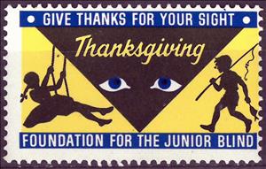Stamp, Foundation for Junior Blind. Give Thanks for your Sight, United States of America,  , Charity, Children, Disabled