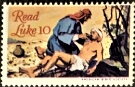 Stamp, Read Luke 10, United States of America,  , Biblical Accounts, Books, Charity, Christian, Religion