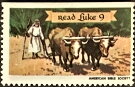 Stamp, Read Luke 9, United States of America,  , Agriculture, Biblical Accounts, Books, Bulls and Cows, Christian