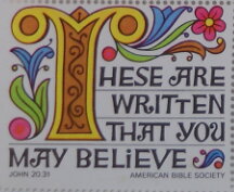 Full Pane, These are written that you may believe, United States of America,  , Christian, Letters (Alphabet), Proverbs and Quotations