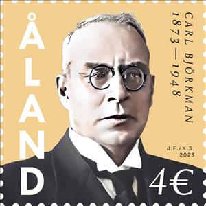 Stamp, Carl Björkman 150 Years (1873-1948), Åland Islands,  , Famous People, Politicians