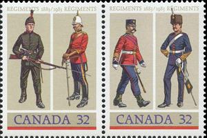 Se-tenant, Canadian Army Regiments, Canada,  , Army, Military Forces, Uniforms
