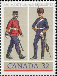Stamp, The Royal Canadian and The British Columbia Regiments, Canada,  , Army, Military Forces, Uniforms