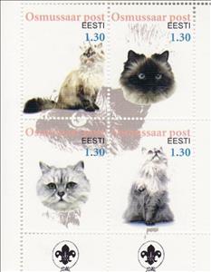 Mini Sheet, Cats, Estonia,  , Animals (Fauna), Cats, Mammals