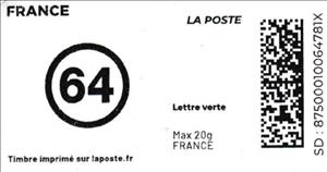 Stamp, Essentials 64 logo. Redesign without laposte logo, France,  , Clothing, Fashion, Logos