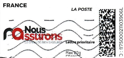 Stamp, Nous rassurons. Redesign without laposte logo, France,  , Insurances