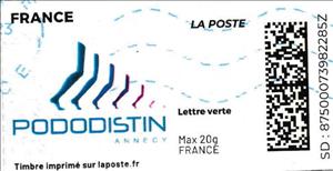 Stamp, Pododistin. Redesign with laposte logo, France,  , Healthcare, Logos