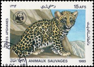 Stamp, Leopard (Panthera pardus), Afghanistan,  , Mammals, WWF, Leopards, Animals (Fauna)