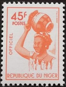 Stamp, Service - Bust of girl Djerma, Niger,  