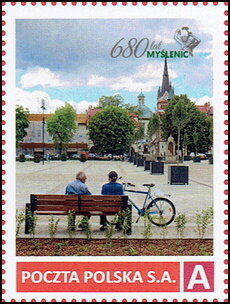 Stamp, 680 years of Myślenice, Personalized and Private Mail Stamps,  , Townscapes / City Views