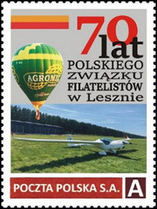 Stamp, 70 years of the Polish Philatelic Association in Leszno, Personalized and Private Mail Stamps,  , Air Balloons, Clubs of Stamp Collectors