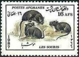 Stamp, Various mice, Afghanistan,  , Mice