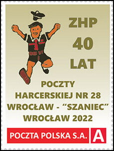 Stamp, ZHP 40 years of Poczta Harcerska No. 28 Wrocław - "Szaniec", Personalized and Private Mail Stamps,  , Scouting