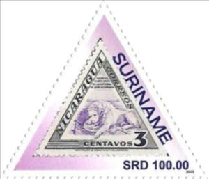 Stamp, Nicaragua Stamp of 1947, Suriname,  , Stamps, Triangle Stamps