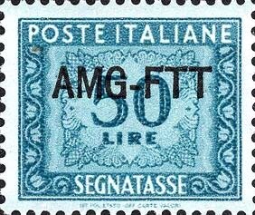 Stamp, Segnatasse, overprint on 1 line, Trieste, Zone A,  , Numbers