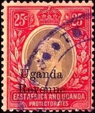 Stamp, King George V (1865-1936), Uganda,  , Crowns and Coronets, Famous People, Heads of State, Kings, Men, Royalty
