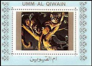 Souvenir Sheet, Lemur variegatus, Umm al-Qiwain,  , Animals (Fauna), Mammals, Monkeys