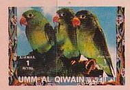 Stamp, Orange-chinned Parakeet (Brotogeris jugularis), Umm al-Qiwain,  , Animals (Fauna), Birds, Parrots