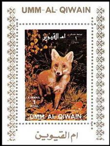 Souvenir Sheet, Red Fox (Vulpes vulpes), Umm al-Qiwain,  , Animals (Fauna), Foxes, Mammals