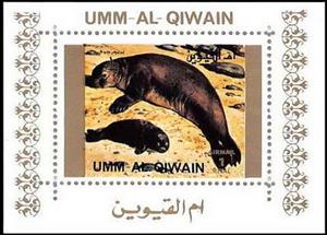 Souvenir Sheet, Sea Lion, Umm al-Qiwain,  , Animals (Fauna), Mammals, Sea (Marine) Mammals, Seals (Animals)