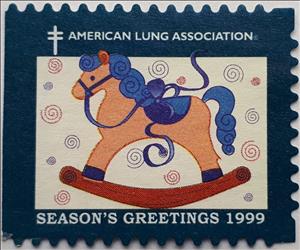 Stamp, American Lung Association Seasons Greetings 1999 Toy Horse, United States of America,  , Charity, Christmas, Healthcare, Toys, Tuberculosis / TBC