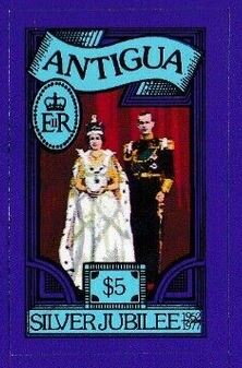 Stamp, Queen Elizabeth II and Prince Philip, Antigua and Barbuda,  , Anniversaries and Jubilees, Famous People, Heads of State, Men, Princes, Queens, Royalty, Women