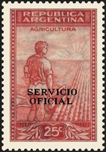 Stamp, Agriculture, ovpt., Argentina,  , Agriculture, Sun