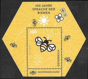 Souvenir Sheet, 100 Years of Bee Language, Austria,  , Animals (Fauna), Bees, Insects