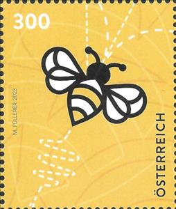 Stamp, 100 Years of Bee Language, Austria,  , Animals (Fauna), Bees, Insects