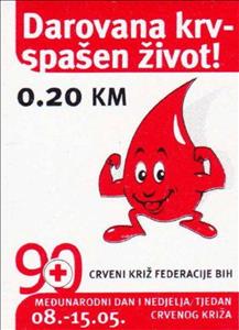Stamp, Red Cross Week 2004, Bosnia and Herzegovina,  , Anniversaries and Jubilees, Red Cross and Red Crescent, Stylized Figures / Persons