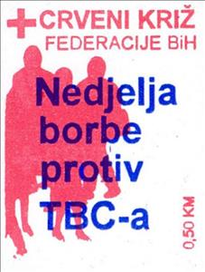 Stamp, Tuberculosis Control Week 1997, Bosnia and Herzegovina,  , People, Red Cross and Red Crescent, Tuberculosis / TBC