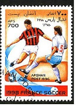 Stamp, 1998 France soccer, Afghanistan,  , Football (Soccer)